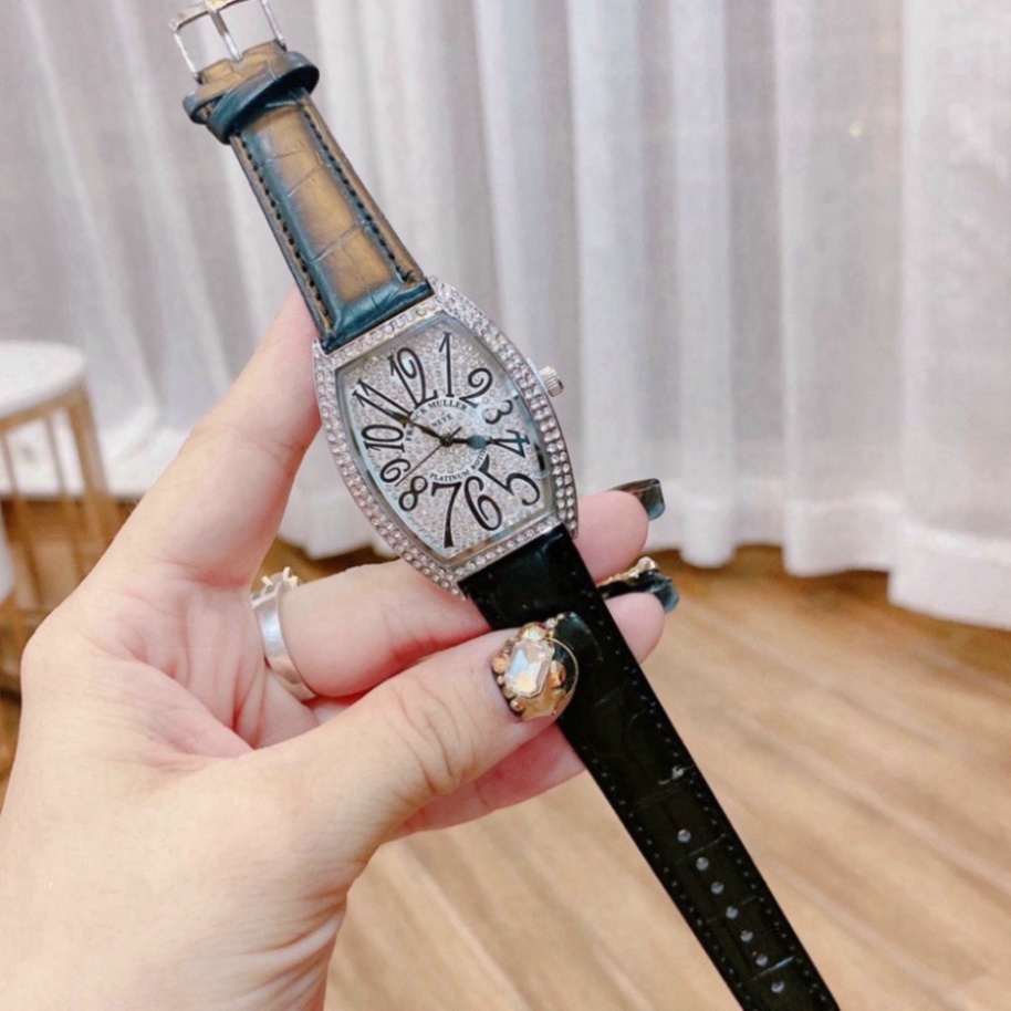 Đồng Hồ Nữ Đeo Tay Franck Muller, Đồng Hồ Nữ Đẹp Mặt Vuông Đính Đá Chống Nước Mẫu Hót 2022