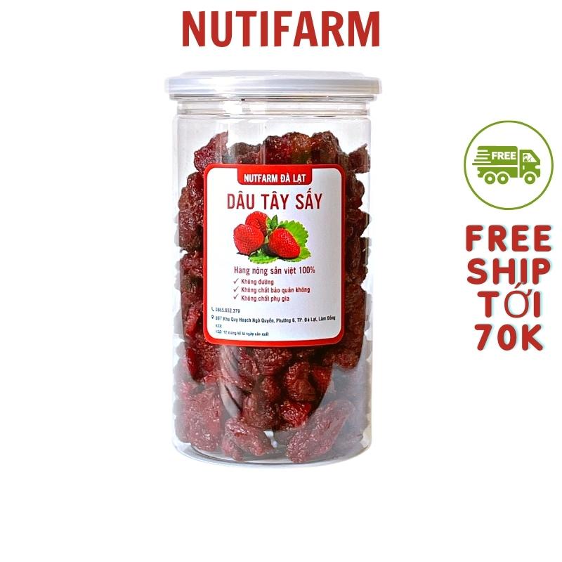 [Mã 154FMCGSALE giảm 8% đơn 500K] Dâu tây sấy dẻo không đường 400gr NutiFarm trái cây sấy đặc sản đà lạt