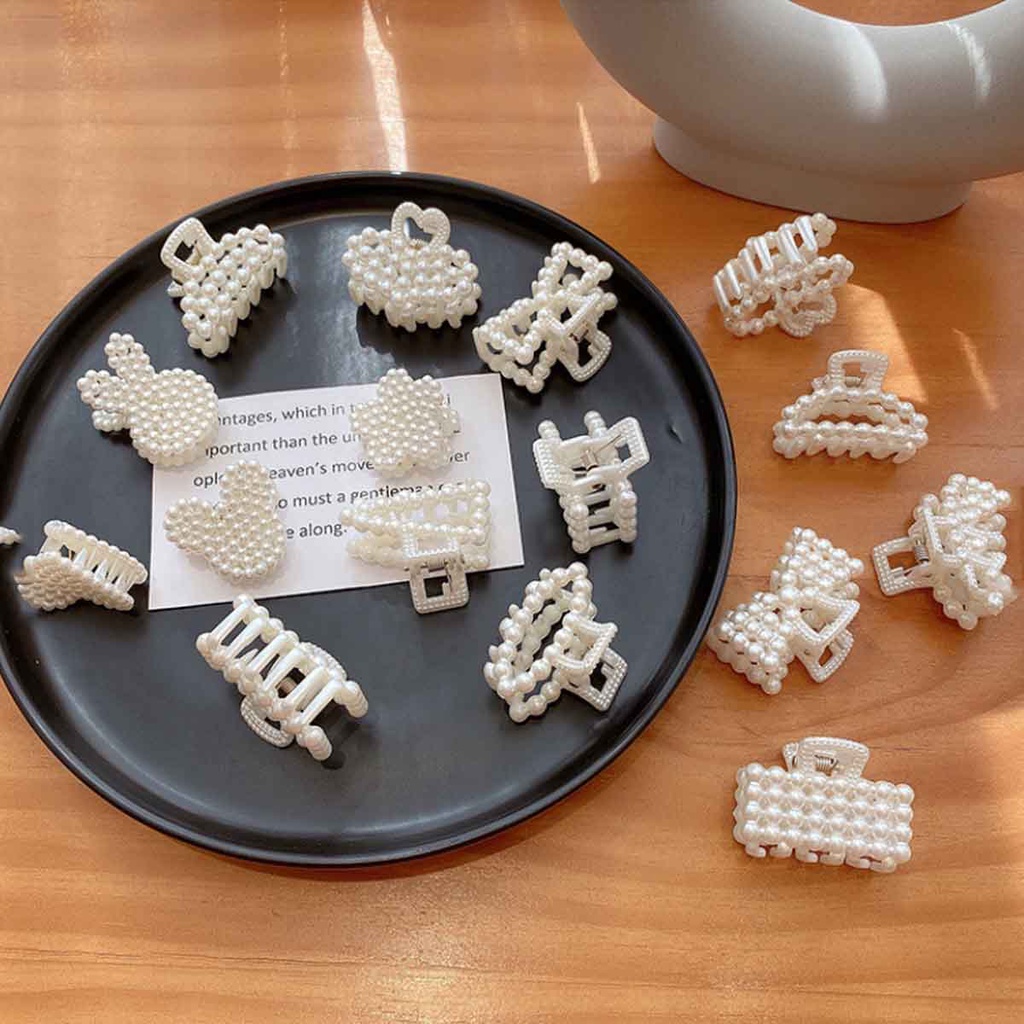 Kẹp Tóc Hình Nơ Đính Ngọc Trai Thời Trang Hàn Quốc