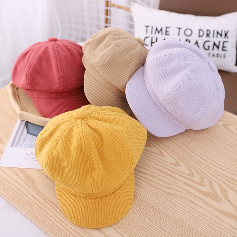 Mũ nồi màu trơn đơn giản giữ ấm thời trang mùa thu đông xinh xắn cho bé gái