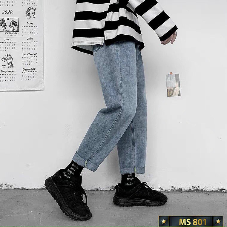 Quần jean nam baggy ống suông rộng - quần bò nam đen dáng đứng vải jeans cao cấp hottrend 2022 beautifulgilr U800