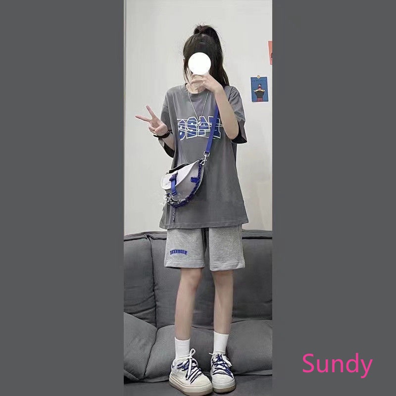 Set Áo Thun Ngắn Tay Plus Size + Quần Short Thời Trang Mùa Hè Cho Bé Gái