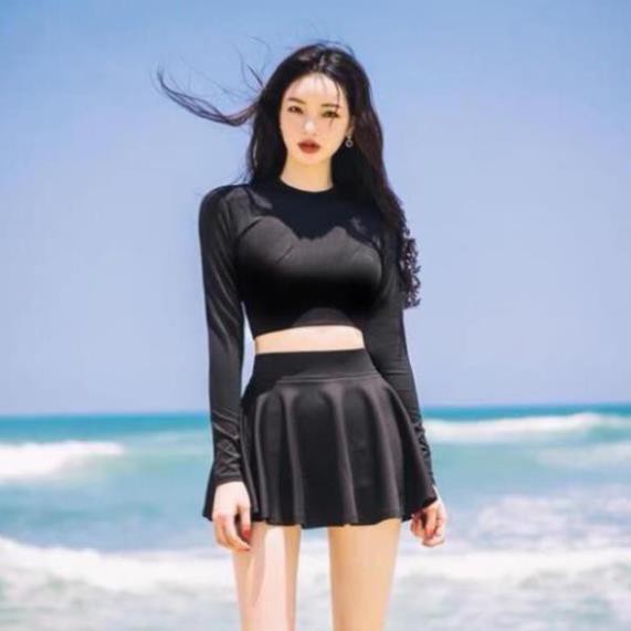 Áo Bơi/ Áo Tập/ Thể Thao Nữ Tay Dài Săn Mút Ngực (phom crotop thiết kế lưng Đan dây cực đẹp ) 👙 sexy  ྇ ' ་ | BigBuy360 - bigbuy360.vn