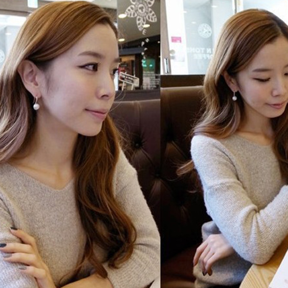 Đôi khuyên tai hình giọt nước đính ngọc trai giả thời trang cho nữ