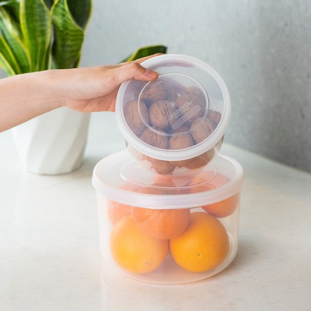 Bộ 3 hộp thực phẩm tròn Hokkaido 750-1500-2500ml