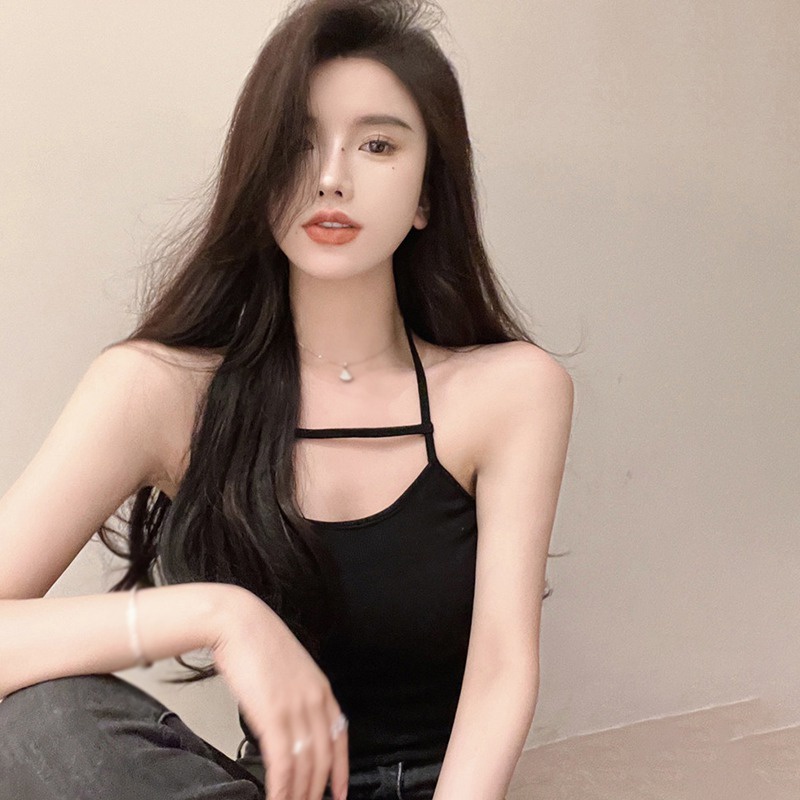 Áo Hai Dây Màu Sắc Trơn Dáng Ôm Phong Cách Hàn Quốc Quyến Rũ