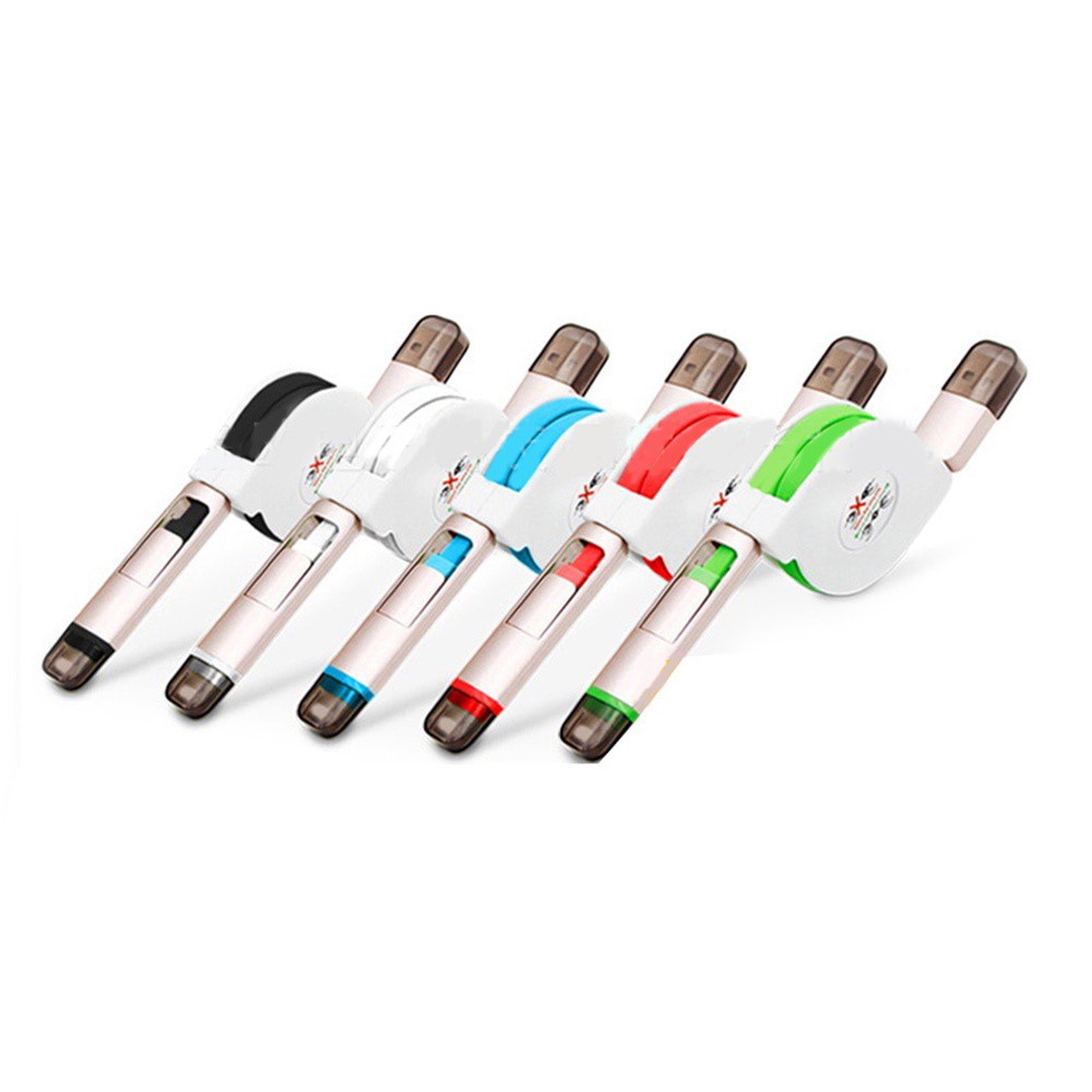 Dây Cáp Sạc Dữ Liệu Usb 2 Trong 1 Micro Usb Đồng Bộ Dữ Liệu Tốc Độ Cao Có Thể Thu Gọn Cho Iphone 6 6s Plus 7 8 Plus