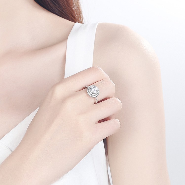 Nhẫn nữ thời trang gắn đá lớn siêu sáng bạc Ý S925 - N62