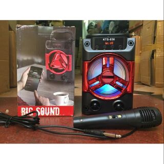 Loa bluetooth karaoke kts 936 đèn led đẹp tặng kèm míc âm thanh hay