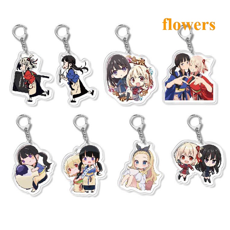 Móc Khóa Nhựa Acrylic Hình Lycoris Recoil Anime Hoa Dễ Thương