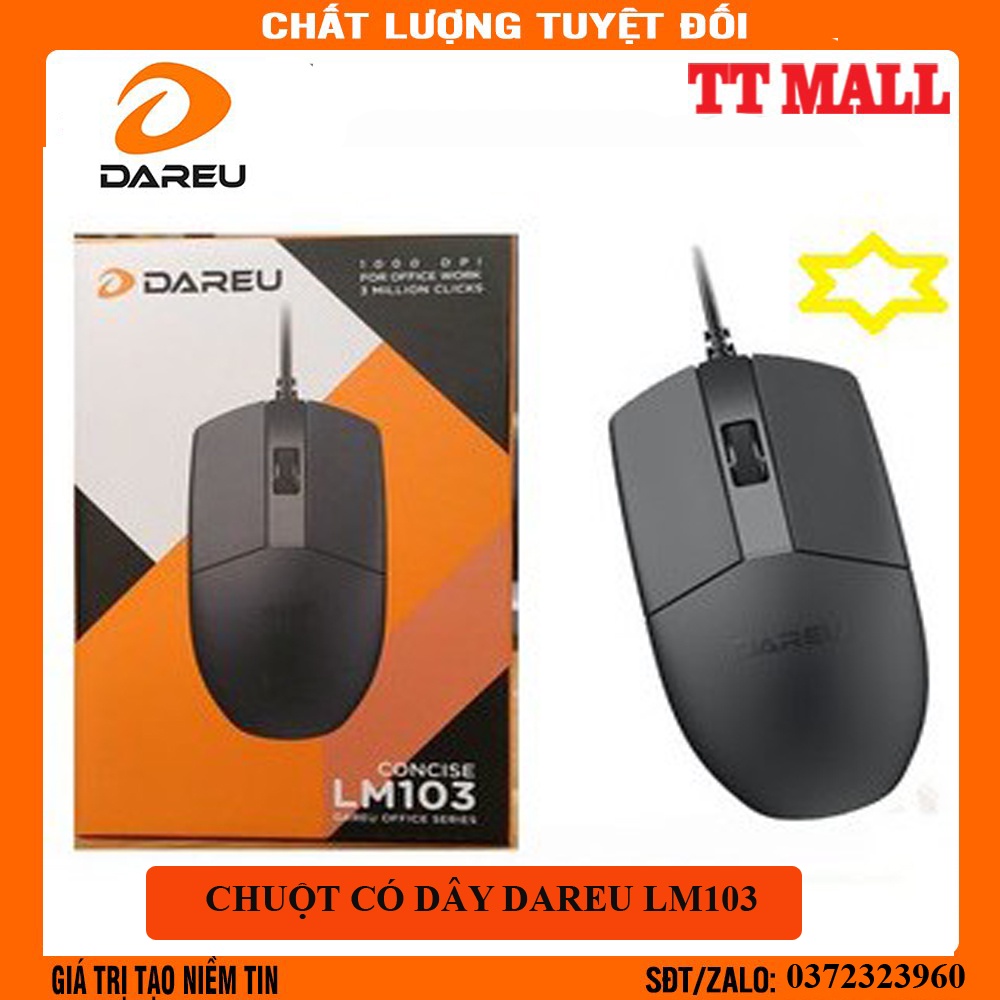 CHUỘT MÁY TÍNH CÓ DÂY DAREU LM103- HÀNG CHÍNH HÃNG BẢO HÀNH 24 THÁNG