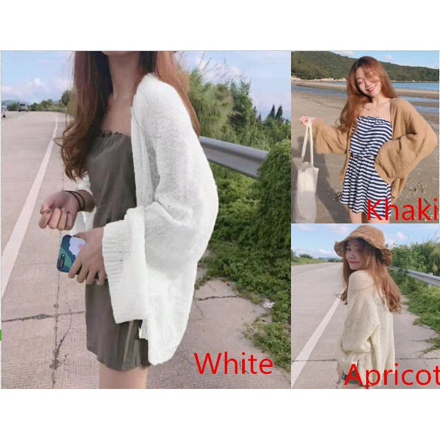 Áo khoác Cardigan dệt kim dáng rộng thời trang