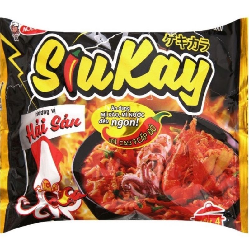Thùng mì siêu Cay Hương Vị hải sản Acecook 23 gói