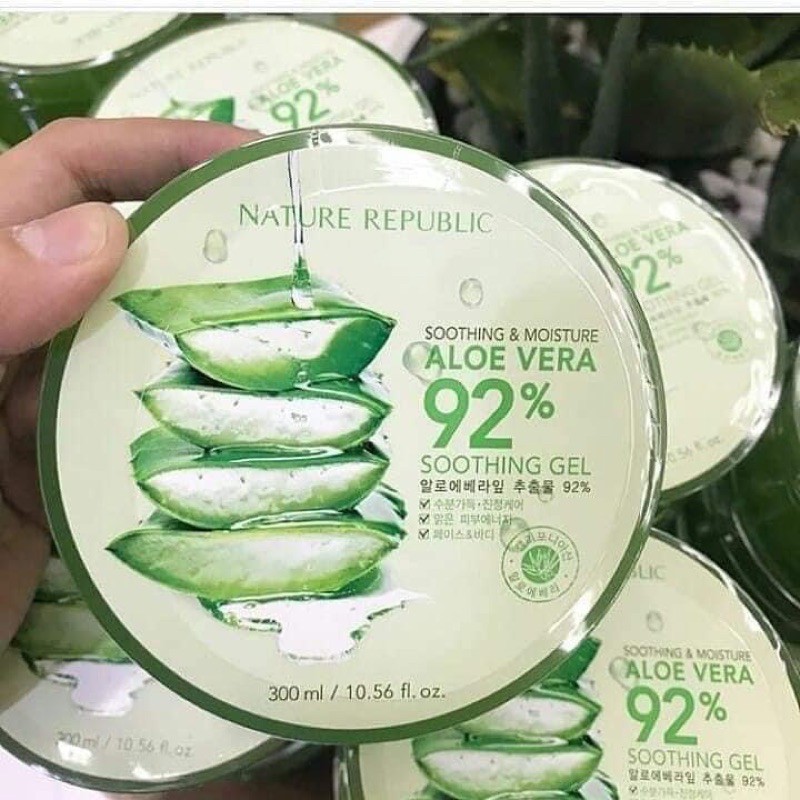 Gel lô hội dưỡng đa năng NATURE REPUBLIC Soothing &amp; Moisture Aloe Vera 92% Soothing Gel 300m