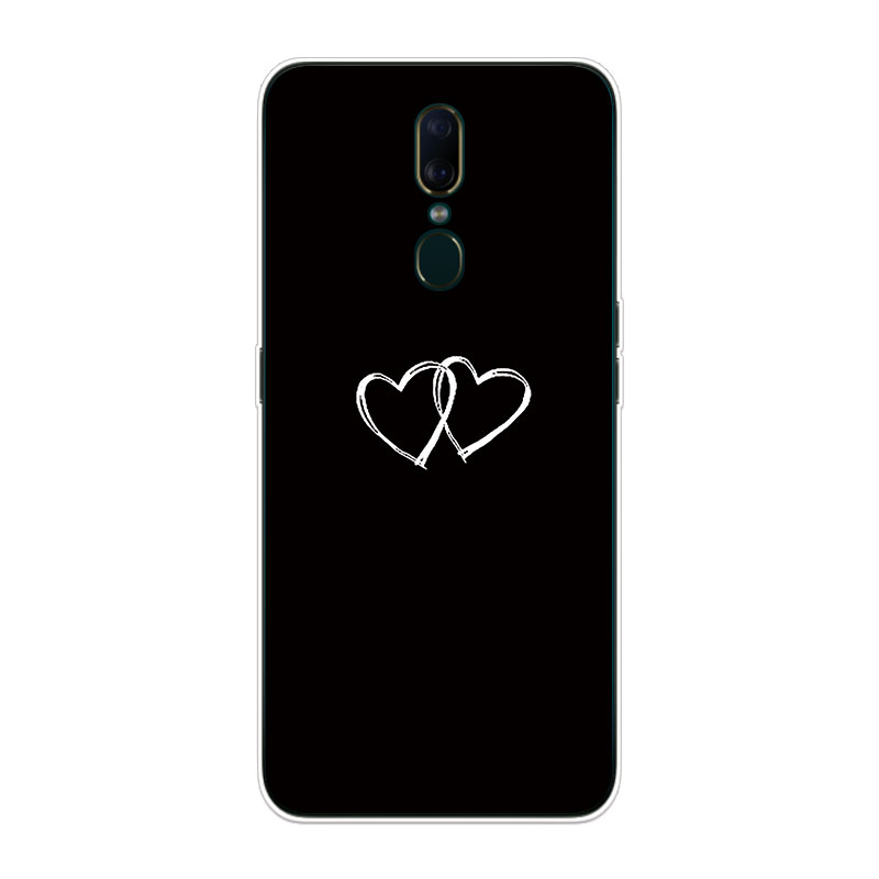 Ốp Lưng Oppo F7 F9 F11 Pro TPU mềm Case Cá tính đen tuyền Two