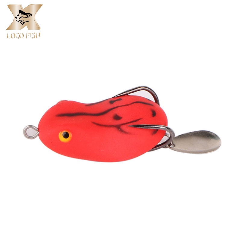 Mồi câu cá giả LOCO FISH 5cm 12g/ 45cm 7g kiểu con ếch có móc đôi đính kim sa
