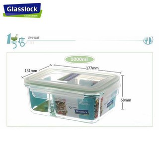 Hộp cơm chia ngăn Glasslock 1000ml
