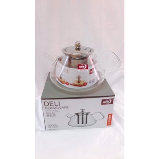 CHÍNH HÃNG -  Ấm pha trà Deli có lưới lọc inox 1000ml,bình pha trà thủy tinh có lưới lọc inox,bình ủ trà cao cấp