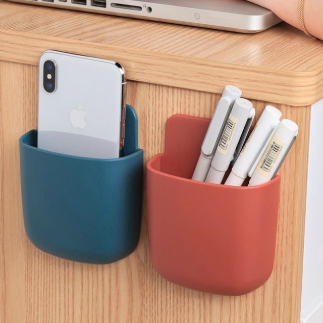 1 Hộp Nhựa Gắn Tường Đựng Điều Khiển Từ Xa / Điện Thoại Di Động / Dụng Cụ Sắp Xếp Gọn Gàng