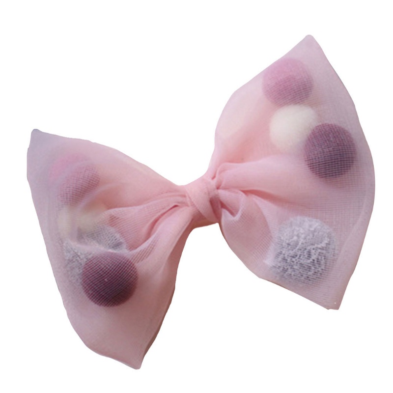 Kẹp Tóc Cá Sấu Phối Ren Lưới Đính Bóng Lông Nhiều Màu Sắc Kiểu Công Chúa Xinh Xắn Cho Bé Gái