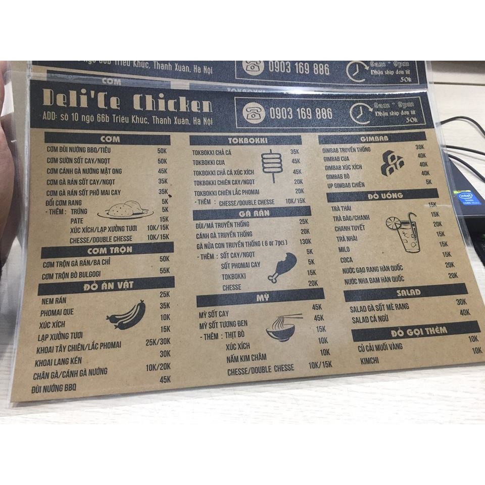 Menu ép plastic -  In Bạch Dương