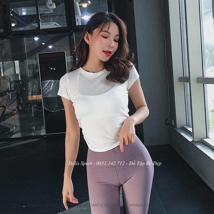 Áo thun tập gym nữ ❤️FREESHIP❤️ áo xoắn lưng sexy co giãn thoải mái vải mịn mát bền đẹp cho nữ 𝐆𝐘𝐌𝐒𝐓𝐎𝐑𝐄 125