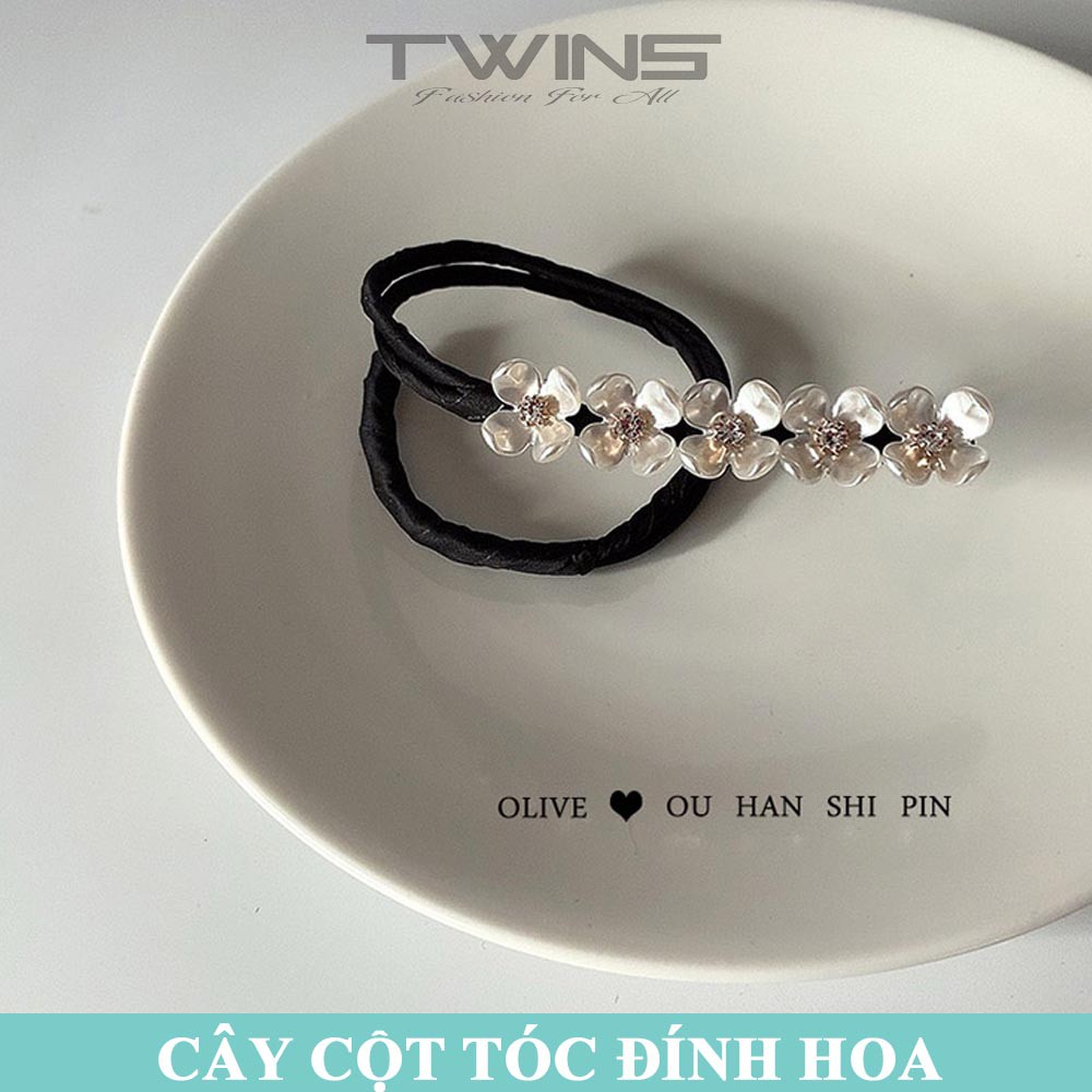 Dây buộc tóc, búi tóc dẻo đính ngọc trai SK209 làm dụng cụ quấn tóc cho nữ cao cấp phong cách Hàn Quốc, xinh xắn cute