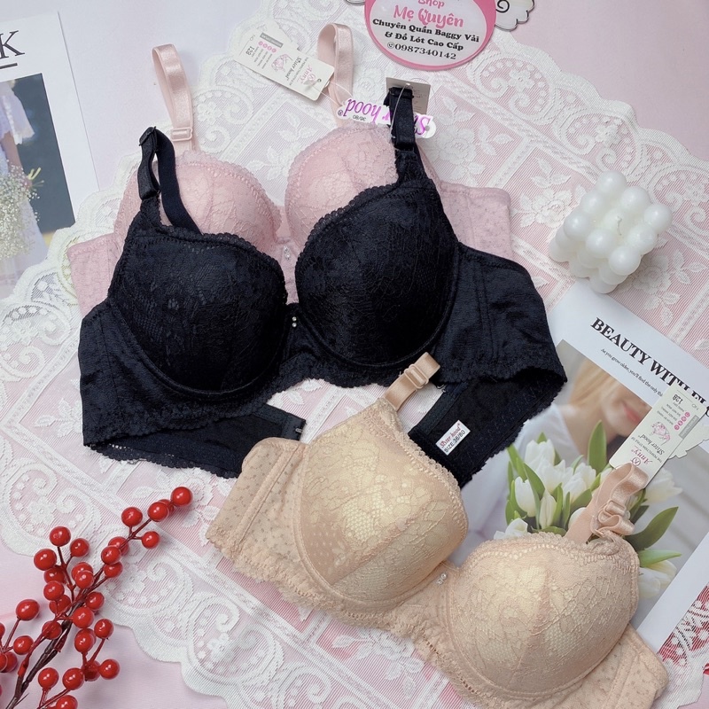 Áo lót ren Thái Lan mút mỏng chống xệ, có gọng nâng ngực giữ form chắc chắn, bản to che khuyết điểm mỡ thừa