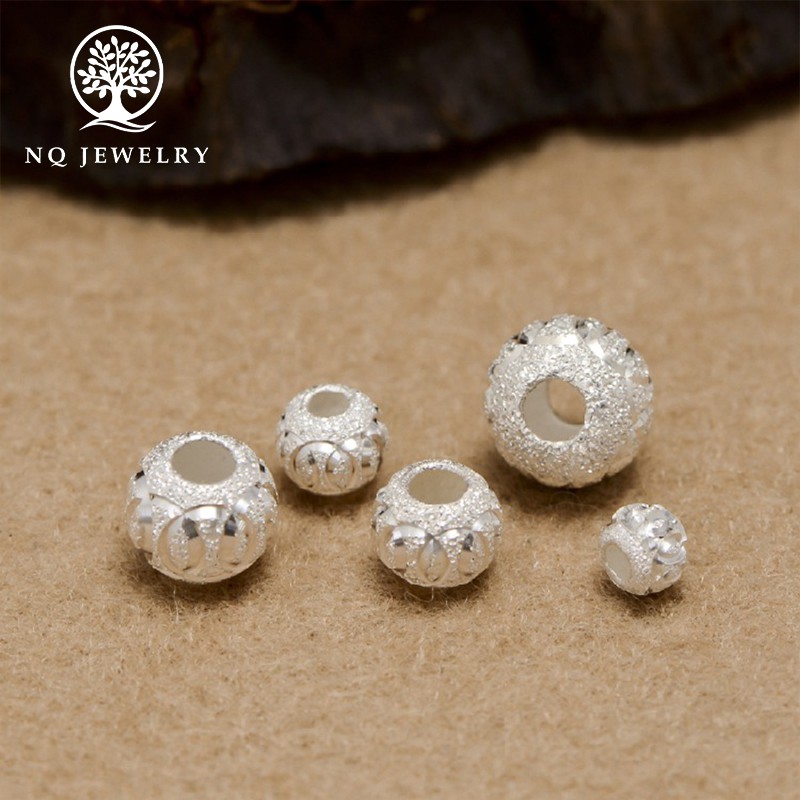 Combo 5 charm bi bạc xỏ ngang có họa tiết - NQ Jewelry