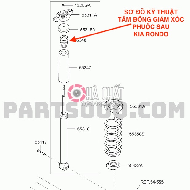 Tăm bông phuộc sau RONDO  🚘 nhập khẩu KIA MOTORS Hàn Quốc 🎯 Bảo hành 100% là hàng chính hãng 🚘 55348A4000