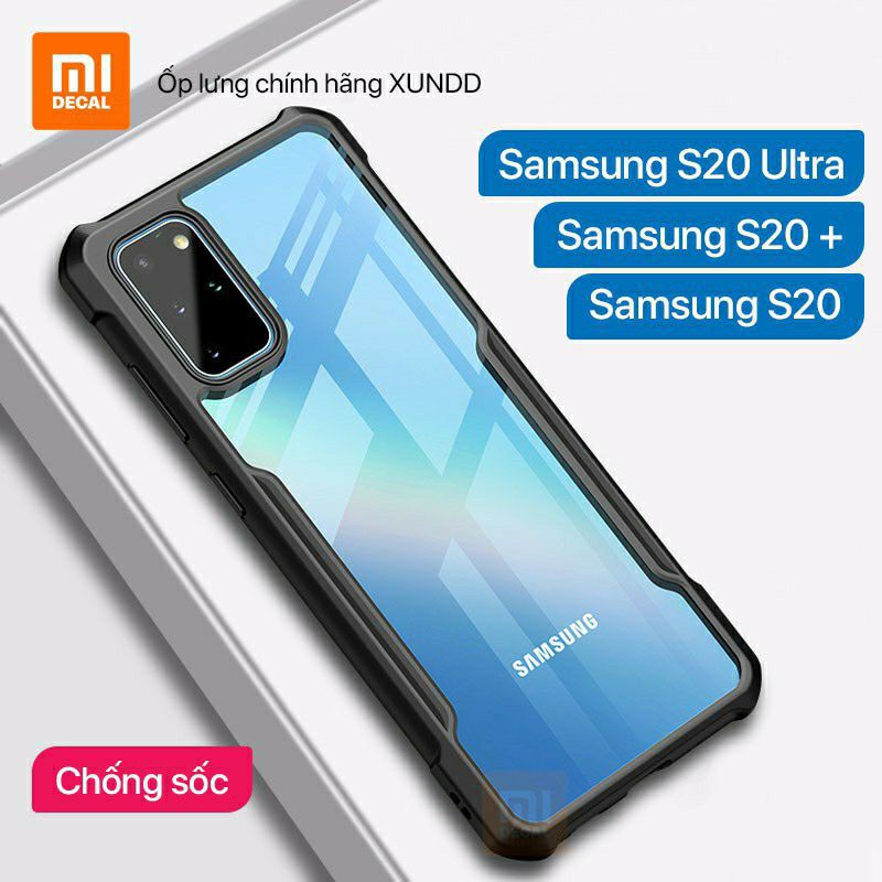 Ốp lưng XUNDD Samsung S20 / S20+ / S20 Ultra, Viền TPU, Mặt lưng trong, Chống sốc - Đen