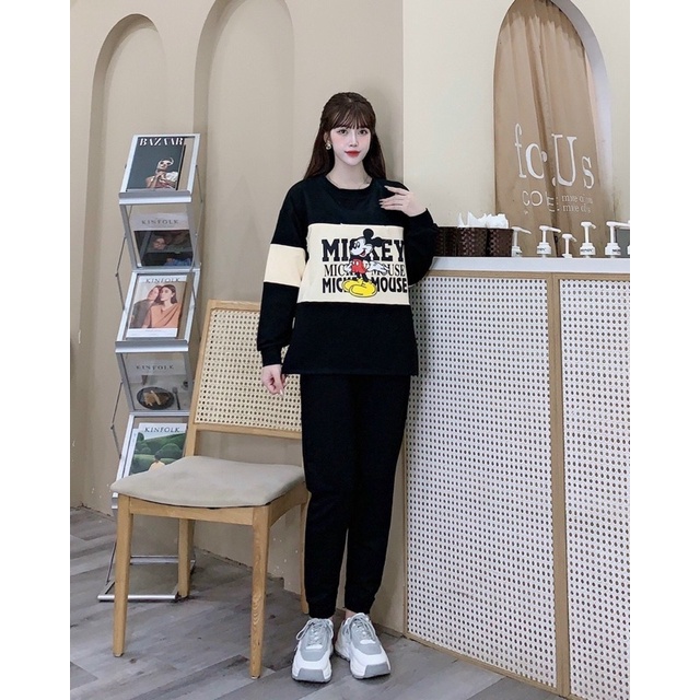 Bộ Thể Thao Hoạ Tiết Mickey Cho Bầu Và Sau Sinh