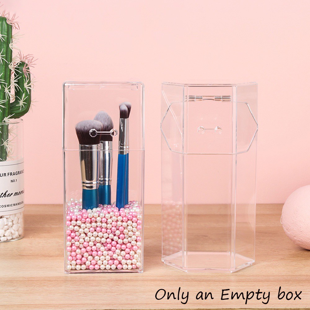 LUCKY New Makeup Brush Holder Beauty Tools Makeup Brush Storage Case Cosmetic Organizer Environmental-friendly Fashion Hot Sale With Lid Dustproof Clear Acrylic