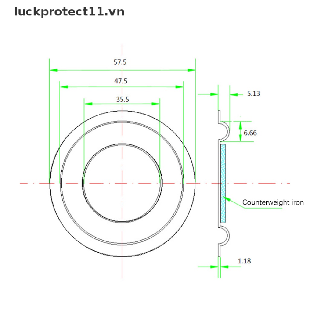 3c &amp; Mới * Loa Bass Bằng Cao Su Tản Nhiệt Diaphragm 57mm