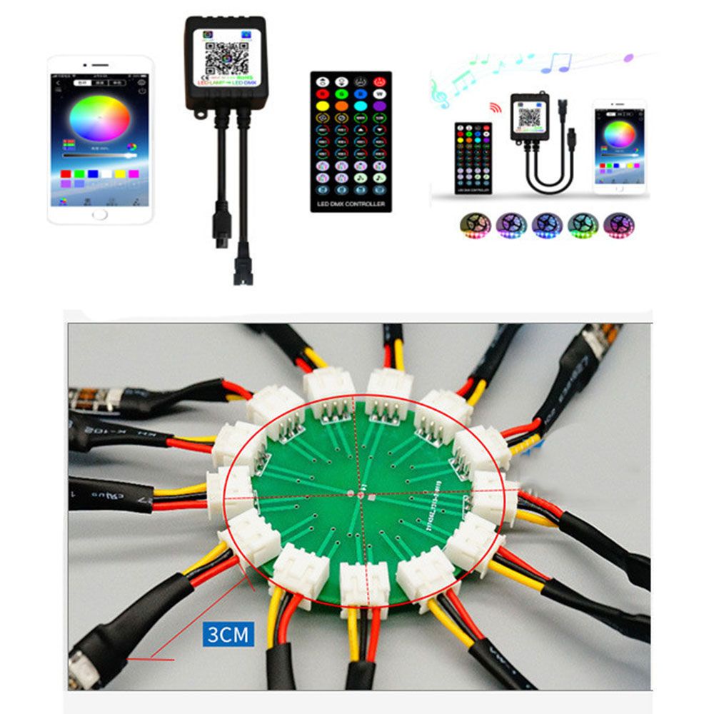 Đèn pháo hoa LED kết nối Bluetooth màu ánh sáng đẹp
