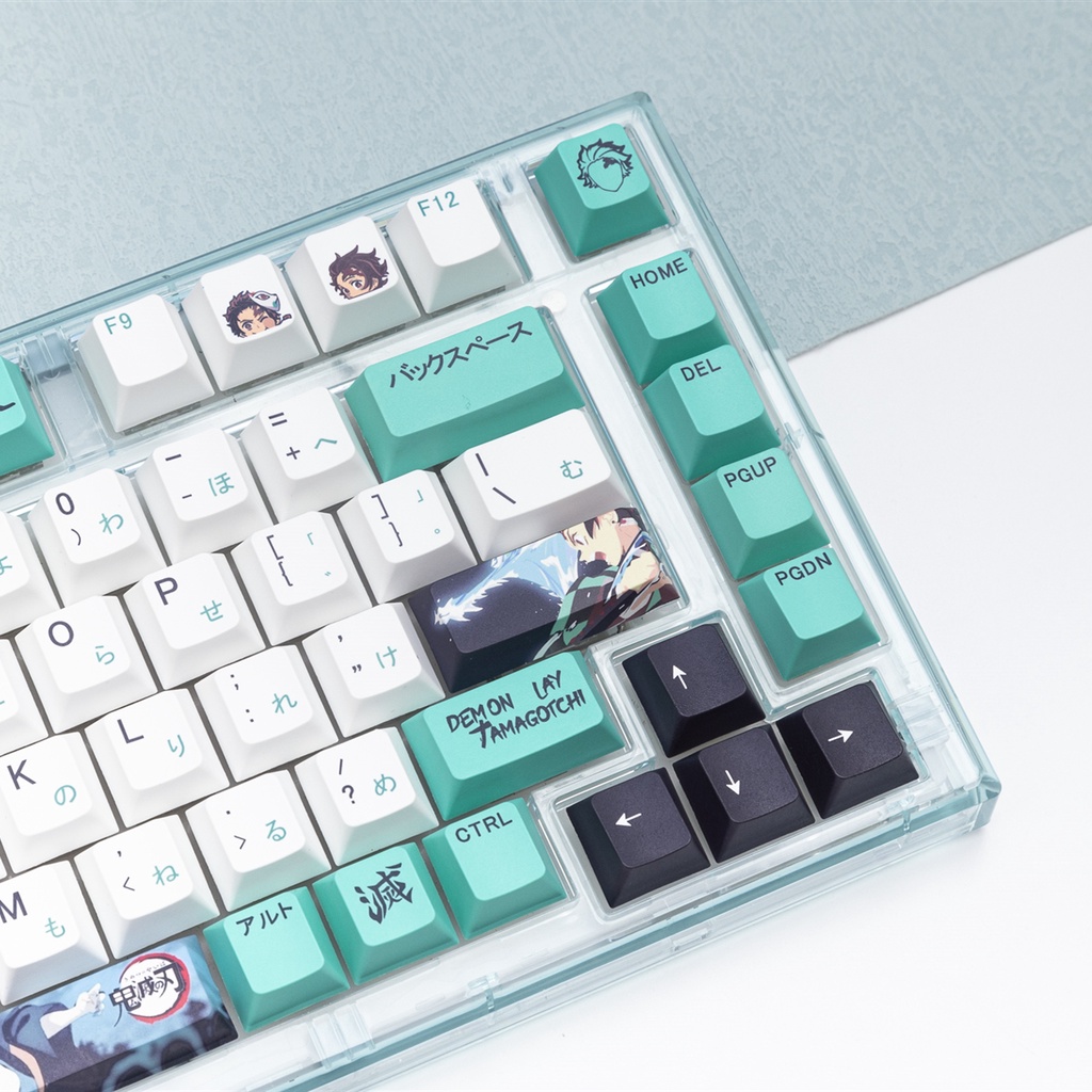 Bộ nắp bàn phím demon slayer pbt cherry profile anime nhuộm màu 5 mặt DIY