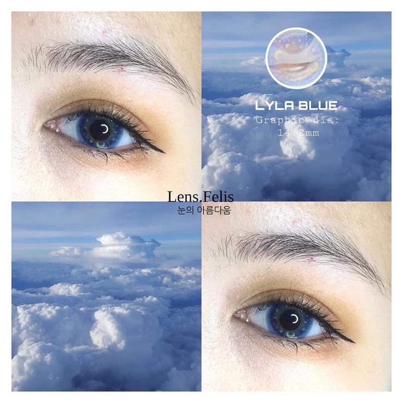 Blue lyla/elsa màu xanh giãn tròng nhỏ 0 độ