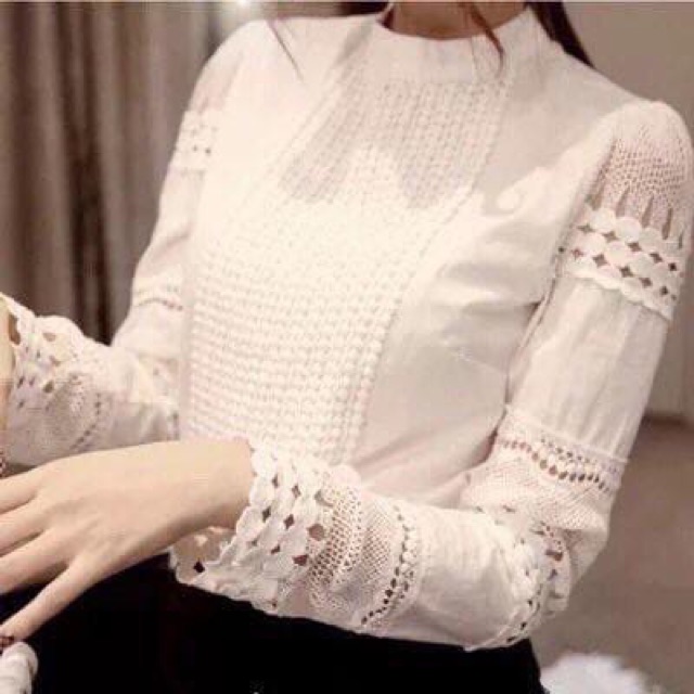 Áo sơ mi vải cotton điệu đà