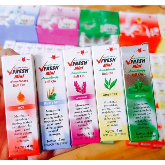 Dầu Lăn Thảo Dược VFRESH 5 hương - 4ml Indonexia