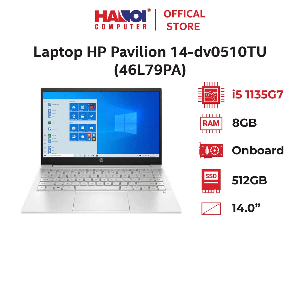 Laptop HP Pavilion 14-dv0510TU (46L79PA) (i5-1135G7/8GB RAM/512GB SSD/14 FHD/Win11/Vàng)