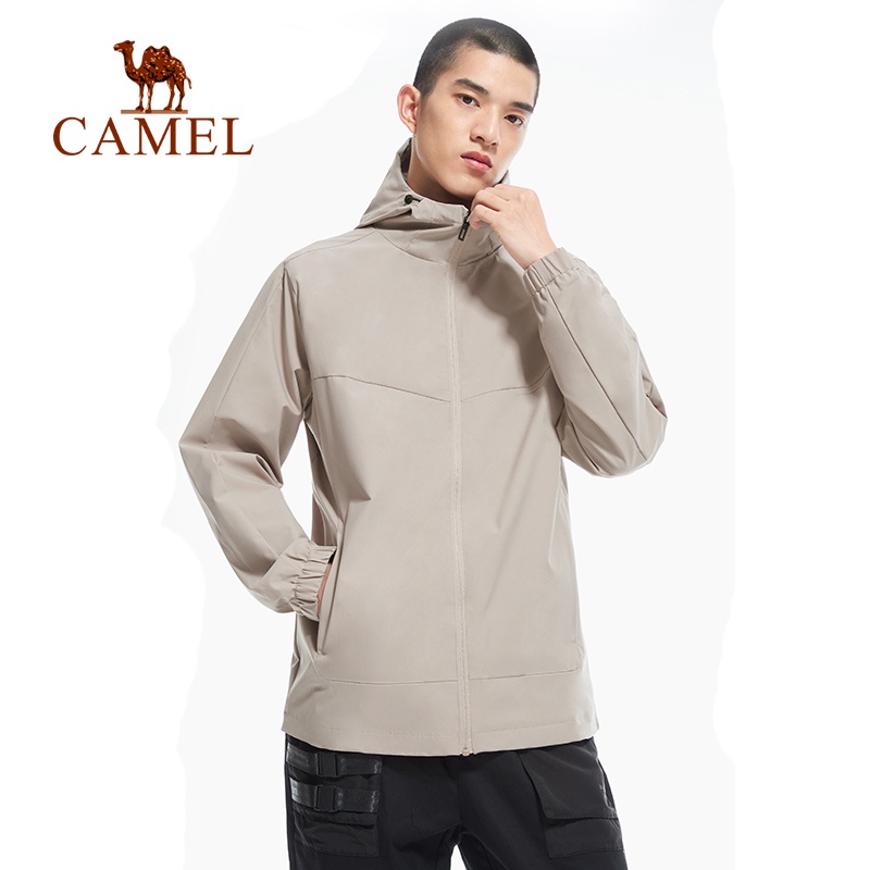 Áo khoác gió CAMEL có mũ trùm đầu phong cách thể thao năng động thời trang dành cho nam