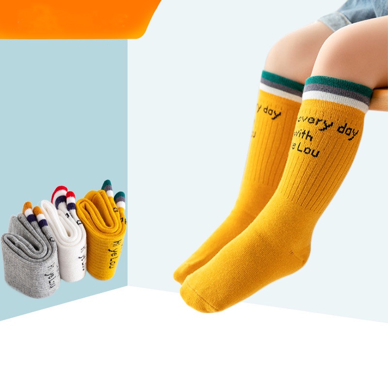 Vớ Cotton Dài Thoáng Khí Màu Trắng Cho Bé 0-3 Tuổi