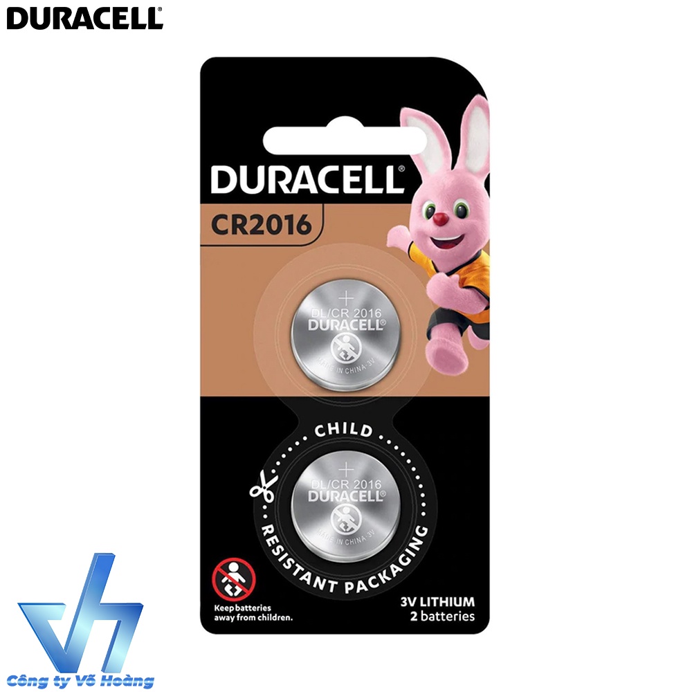 Vỉ 2 viên pin CR2016 Duracell chính hãng