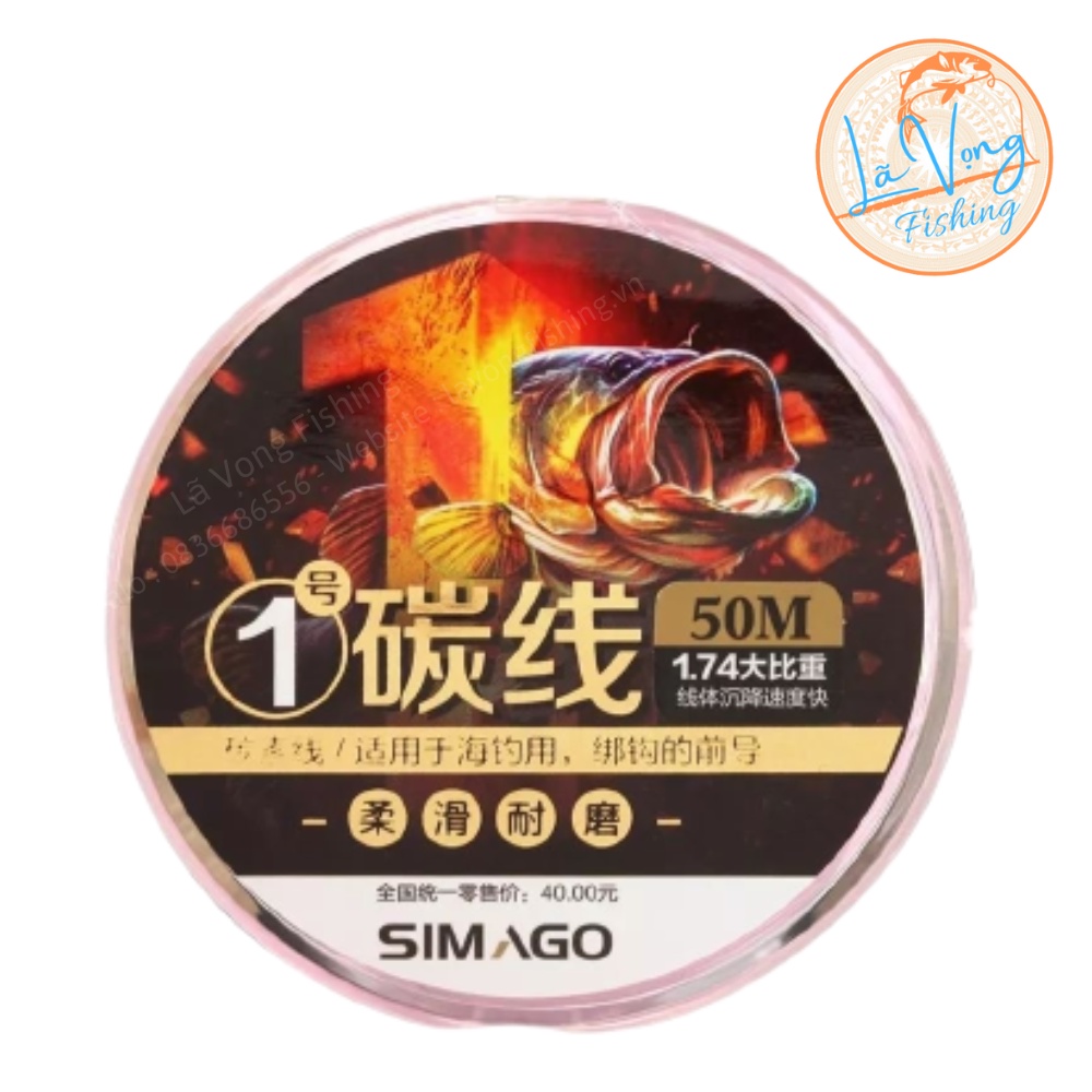 Dây Cước Thẻo Floucarbon SIMAGO N1 50m - Lã Vọng Fishing