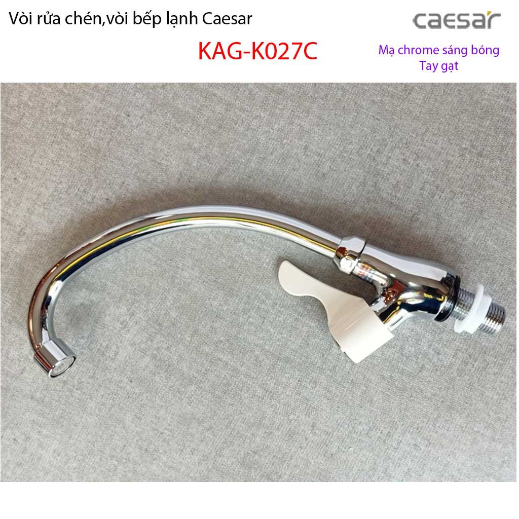 Vòi bếp lạnh Caesar  KAG-K027C, Vòi rửa chén bát lạnh Caesar cần cong chất lượng tốt sử dụng tốt