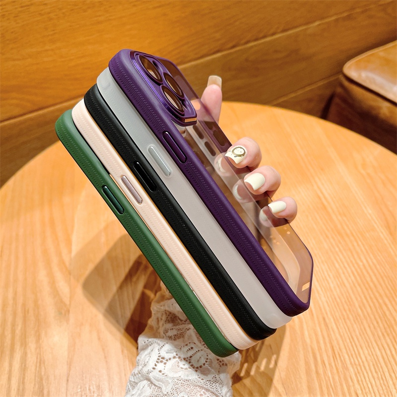 Ốp Điện Thoại Cứng Màu Trong Suốt Có Khung Bảo Vệ Camera Cho iPhone 13 14 Pro Max 14 Plus ip14pro