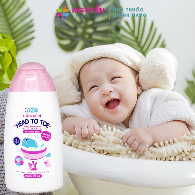 Sữa tắm gội trẻ em OZE Ultra Mild Head To Toe - Hết rôm say, mẩn ngứa, an toàn cho da bé