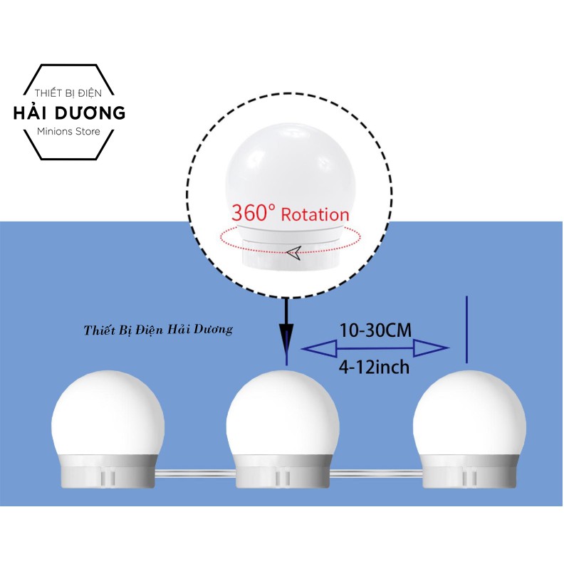 Bóng led gương trang điểm trang trí logo quảng cáo đổi màu nhiều chế độ sáng BL-035 - Có video thực tế