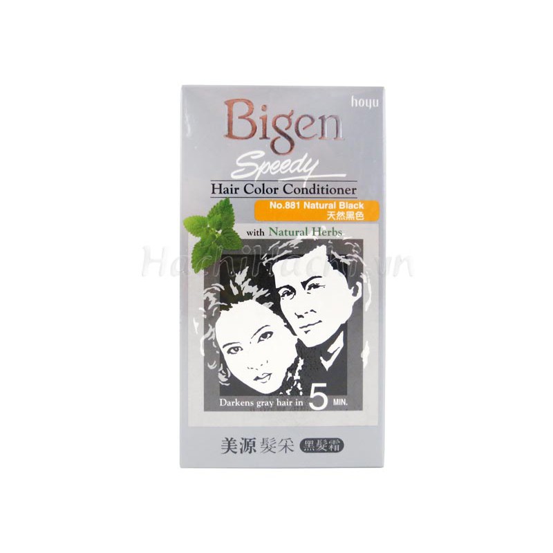 KEM NHUỘM TÓC BIGEN SPEEDY HAIR COLOR CONDITIONER 881 ĐEN TỰ NHIÊN -  Hachi Hachi Japan Shop