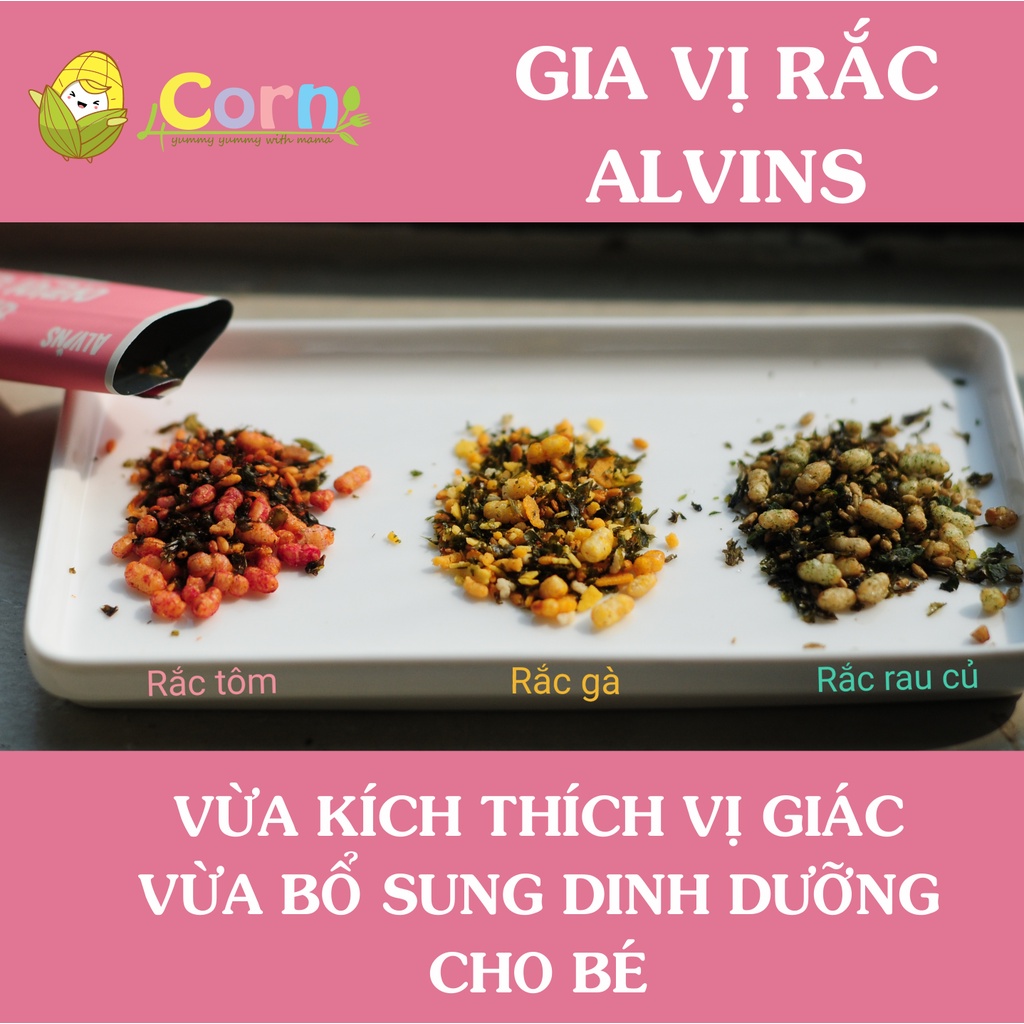 Gia vị rắc cơm hữu cơ Alvins - Cho bé 15m+